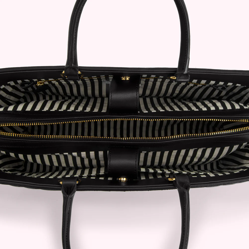 BLACK LIP RIPPLE QUILTED LEATHER BETHANY HANDBAG - Image 4