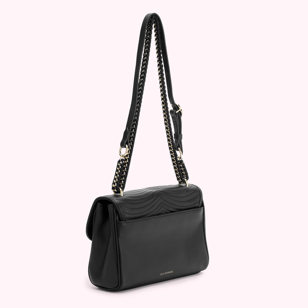 BLACK LIP RIPPLE QUILTED LEATHER BROOKE CROSSBODY BAG - Image 2
