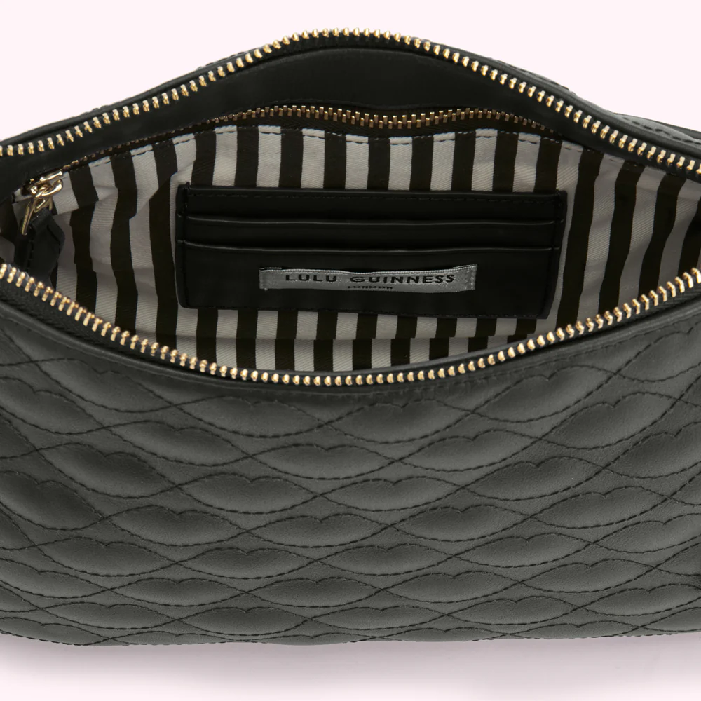 BLACK MEDIUM QUILTED LIP LEATHER CALLIE CROSSBODY BAG - Image 5