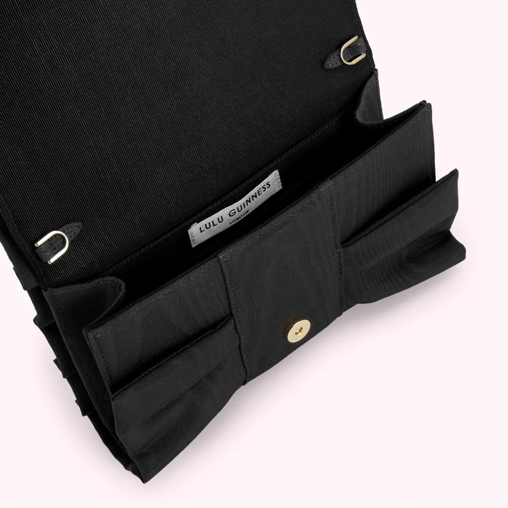 BLACK MOIRE BOW CLUTCH - Image 4