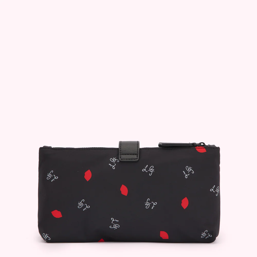 BLACK MULTI LG & LIP PRINT DOUBLE MAKEUP BAG - Image 2