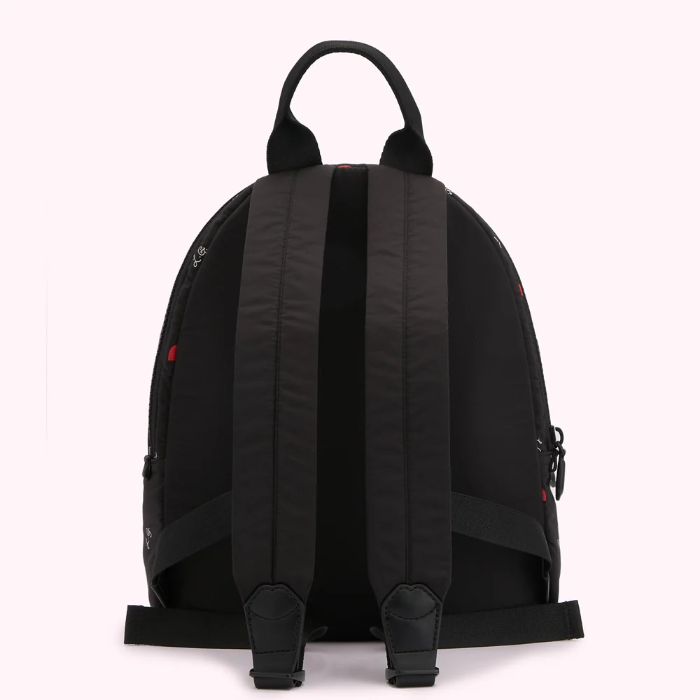 BLACK MULTI LG & LIP PRINT SADIE BACKPACK - Image 2