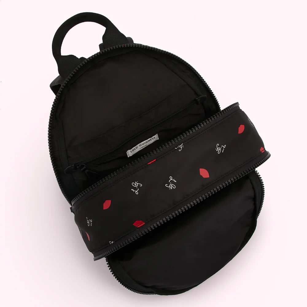 BLACK MULTI LG & LIP PRINT SADIE BACKPACK - Image 3
