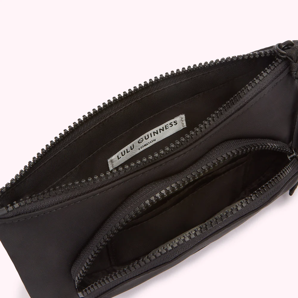 BLACK NYLON LOTTY LIPS POUCH - Image 3