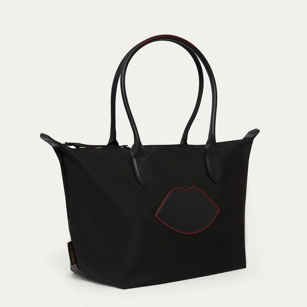 BLACK NYLON OH LU LU LARGE TOTE BAG - Image 2