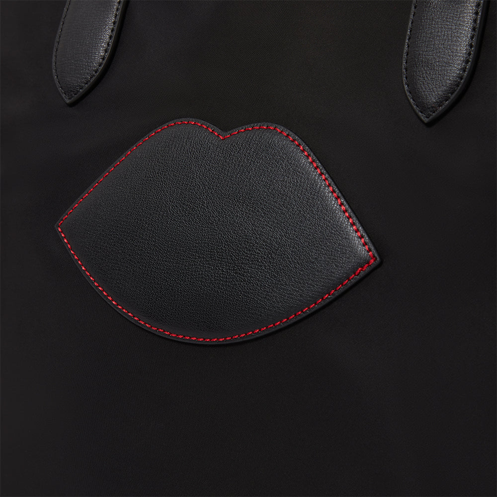 BLACK NYLON OH LU LU LARGE TOTE BAG - Image 5