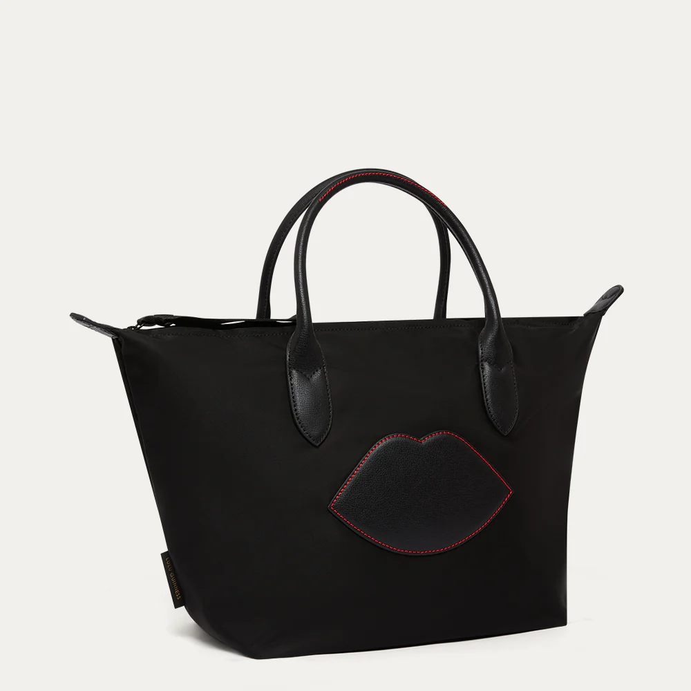 BLACK NYLON OH LU LU MEDIUM TOTE BAG - Image 2