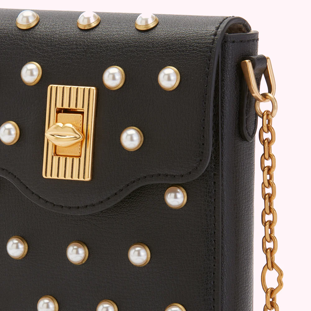 BLACK PEARL LEATHER RITA CROSSBODY MINI BAG - Image 4