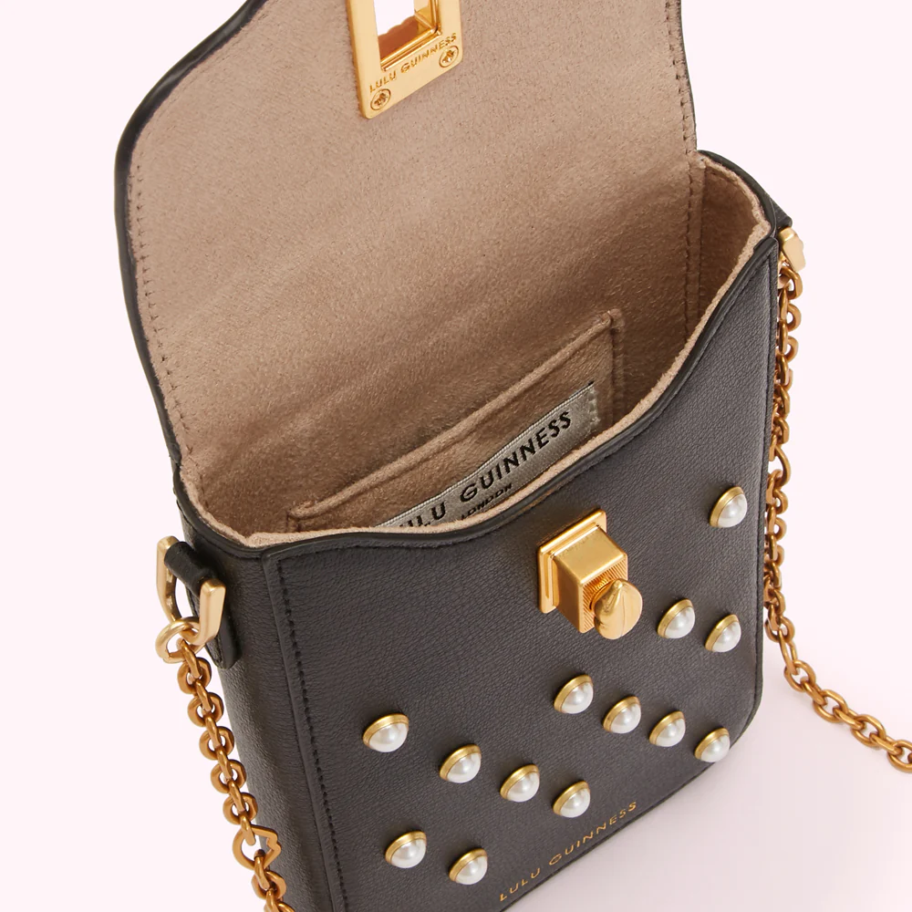 BLACK PEARL LEATHER RITA CROSSBODY MINI BAG - Image 5