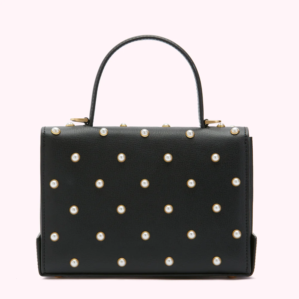 BLACK PEARL MEDIUM LIP TURNLOCK QUEENIE HANDBAG - Image 3