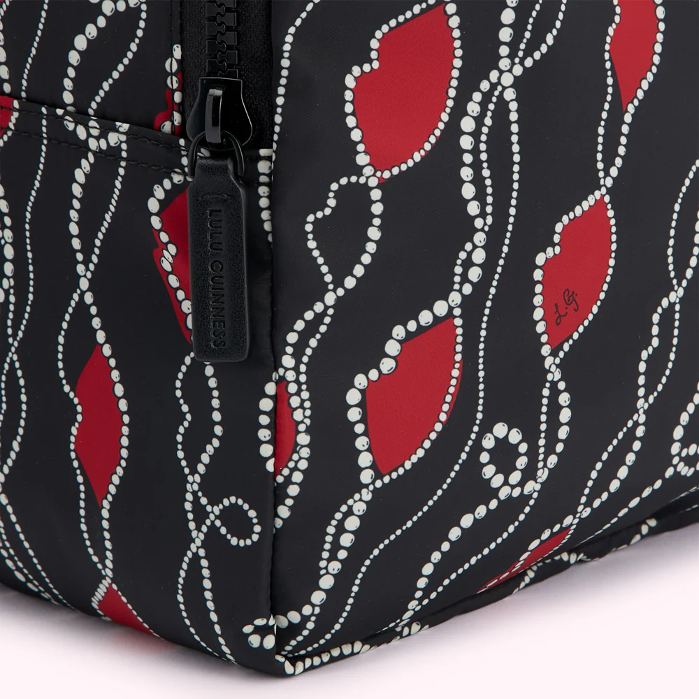 BLACK PEARLY LIP PRINT SADIE BACKPACK - Image 4