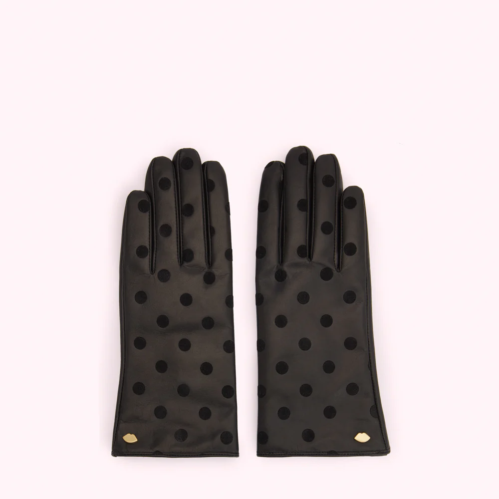 BLACK POLKA DOT LEATHER NOAH GLOVE