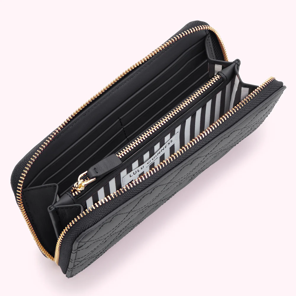 BLACK LIP QUILTED LEATHER TANSY WALLET - Image 3