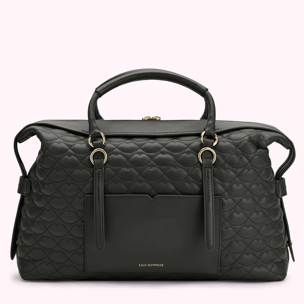 BLACK QUILTED LIP TAYLOR LEATHER HANDBAG - Image 2