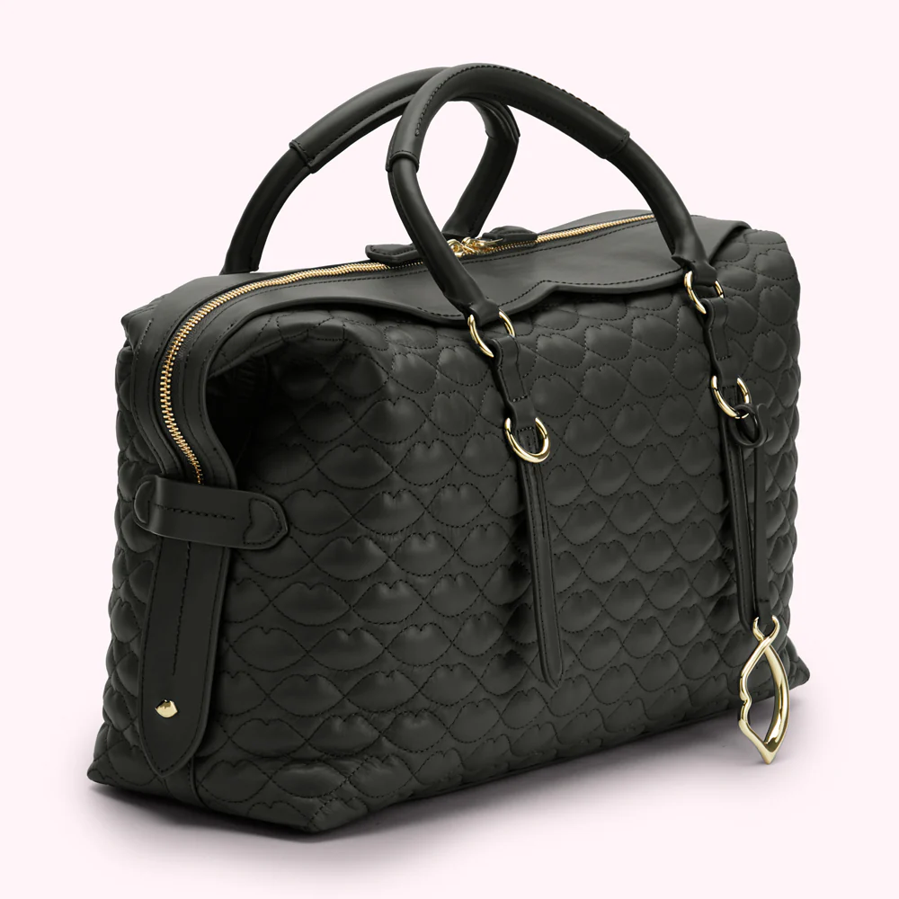 BLACK QUILTED LIP TAYLOR LEATHER HANDBAG - Image 4