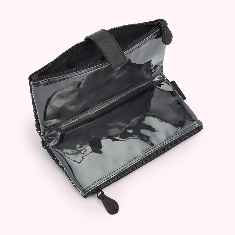 BLACK QUILTED LIPS DOUBLE MAKE UP BAG - Image 4
