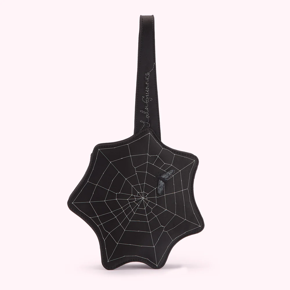 BLACK SATIN SPIDERS WEB COLLECTIBLE CLUTCH BAG - Image 2