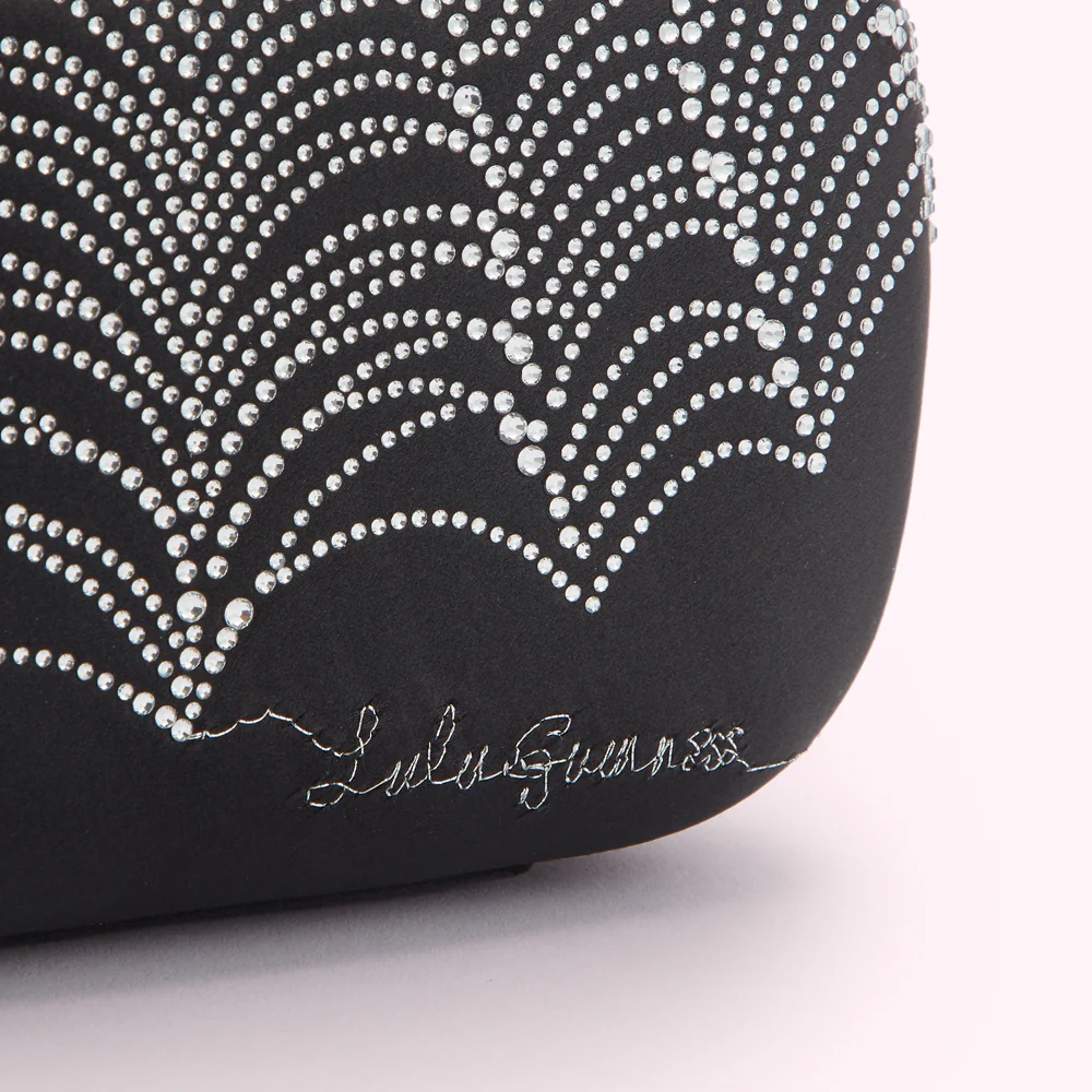 BLACK SATIN SPIDERS WEB MONROE CLUTCH BAG - Image 5