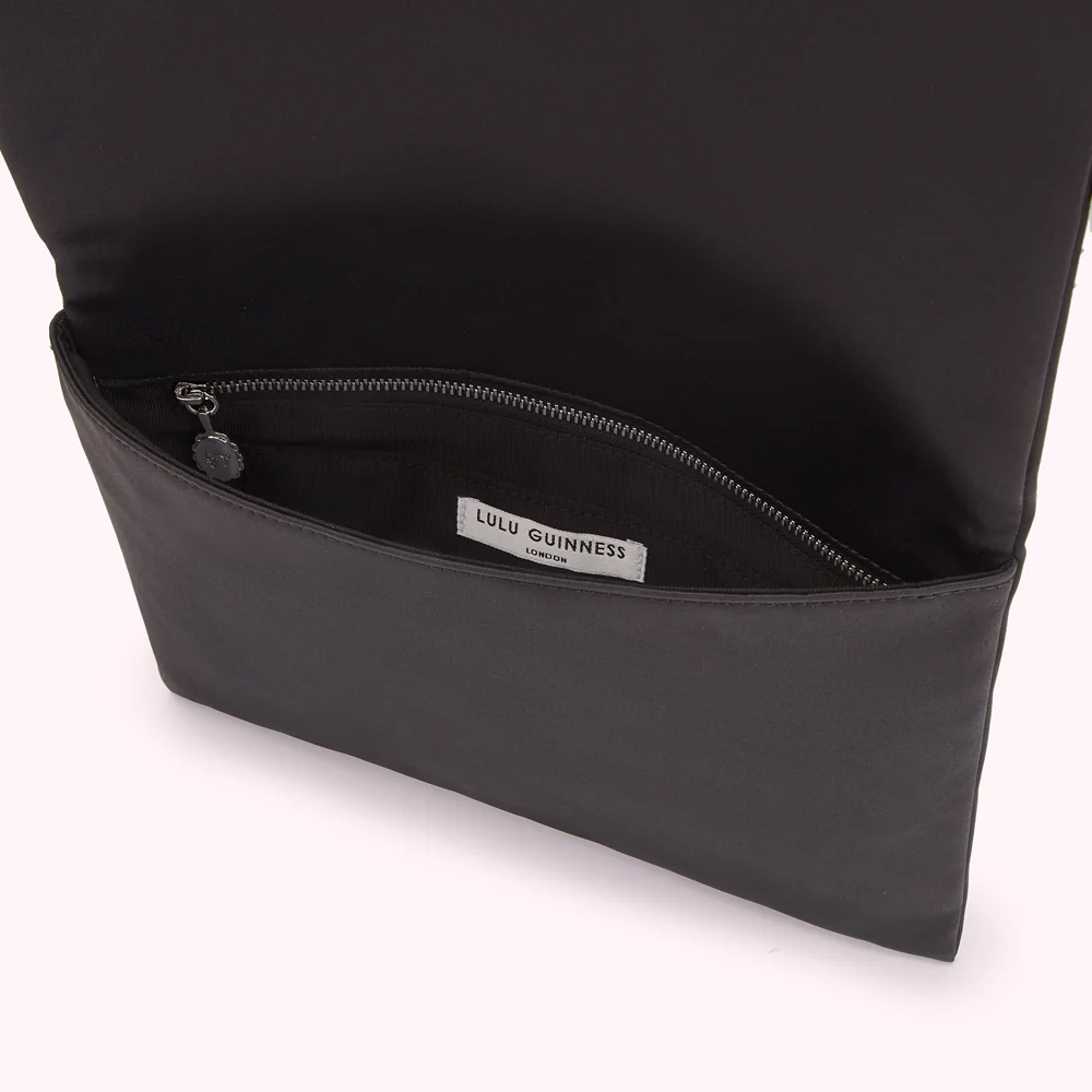 BLACK SATIN SPIDERS WEB NELLIE CLUTCH - Image 4