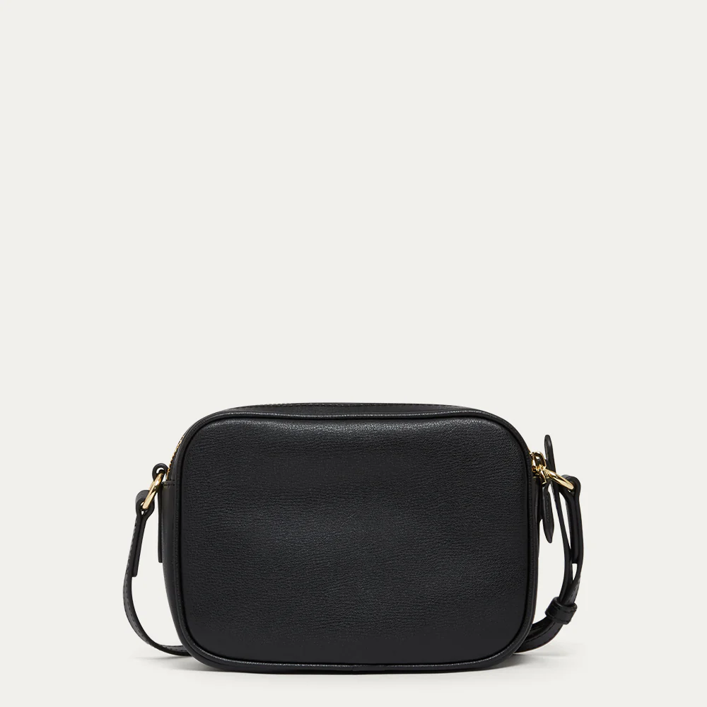 BLACK LEATHER COLE CROSSBODY BAG - Image 3
