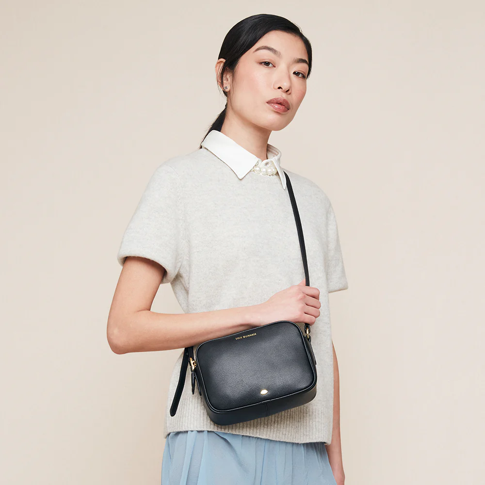 BLACK LEATHER COLE CROSSBODY BAG - Image 6