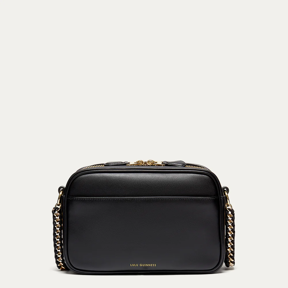 BLACK LIP RIPPLE QUILTED LEATHER BELLA CROSSBODY BAG - Image 3