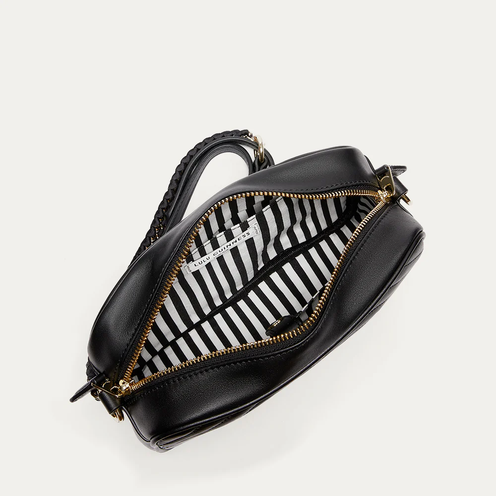 BLACK LIP RIPPLE QUILTED LEATHER BELLA CROSSBODY BAG - Image 4