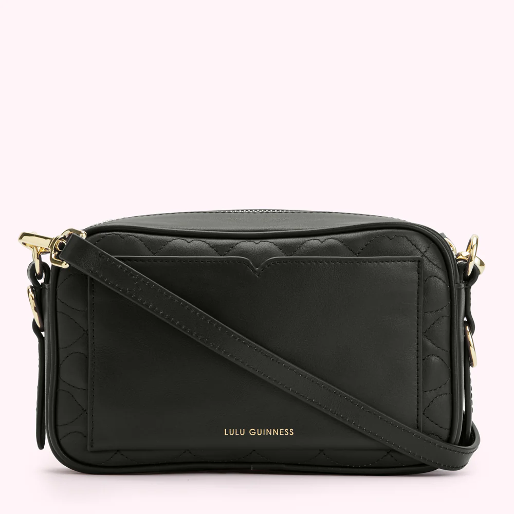 BLACK SMALL QUILTED LIP ASHLEY LEATHER CROSSBODY BAG - Image 2