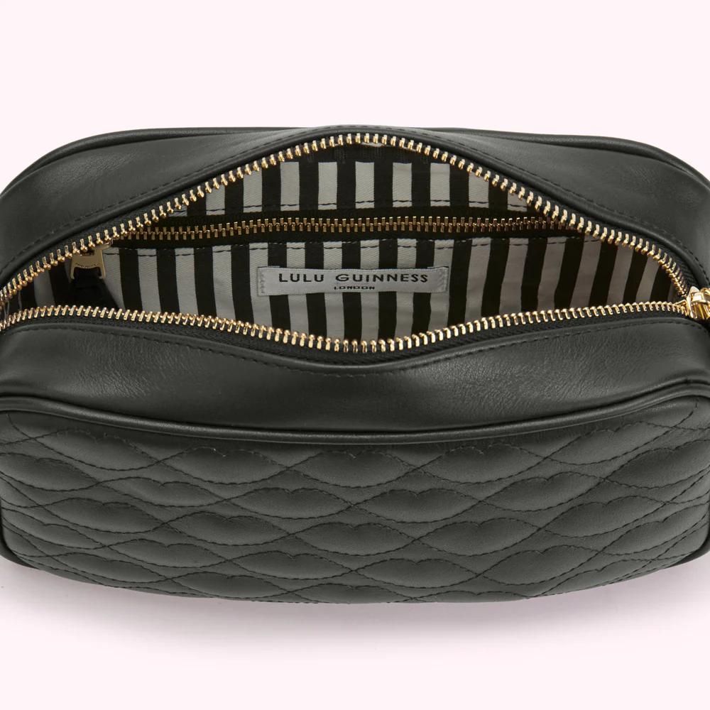 BLACK SMALL QUILTED LIP ASHLEY LEATHER CROSSBODY BAG - Image 5