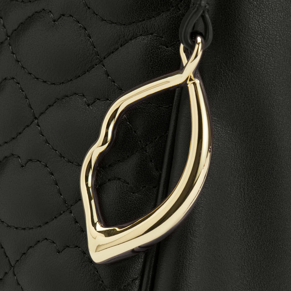 BLACK QUILTED LIP LEATHER CALLIE CROSSBODY BAG - Image 7