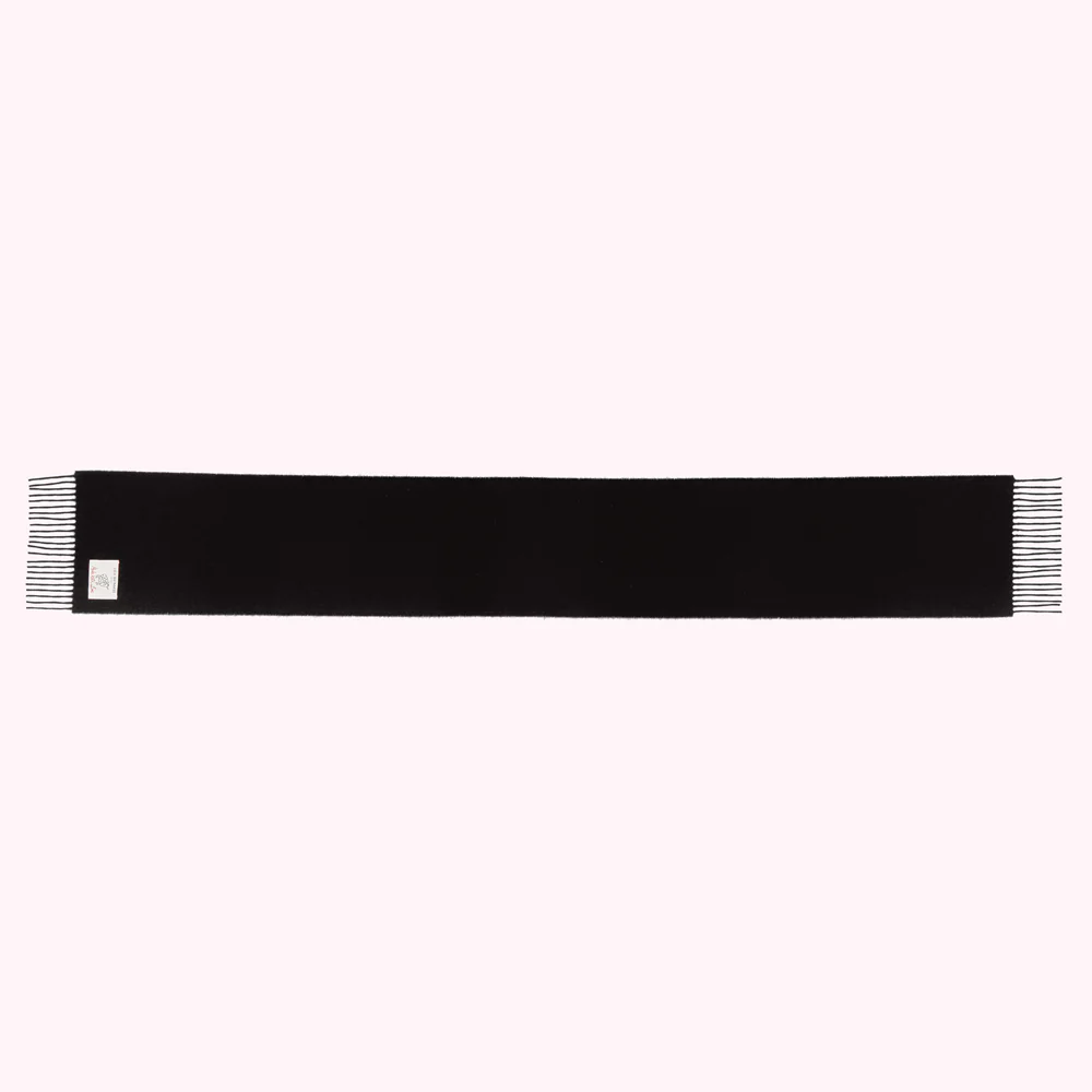 BLACK SMALL WOOL SCARF - Image 2