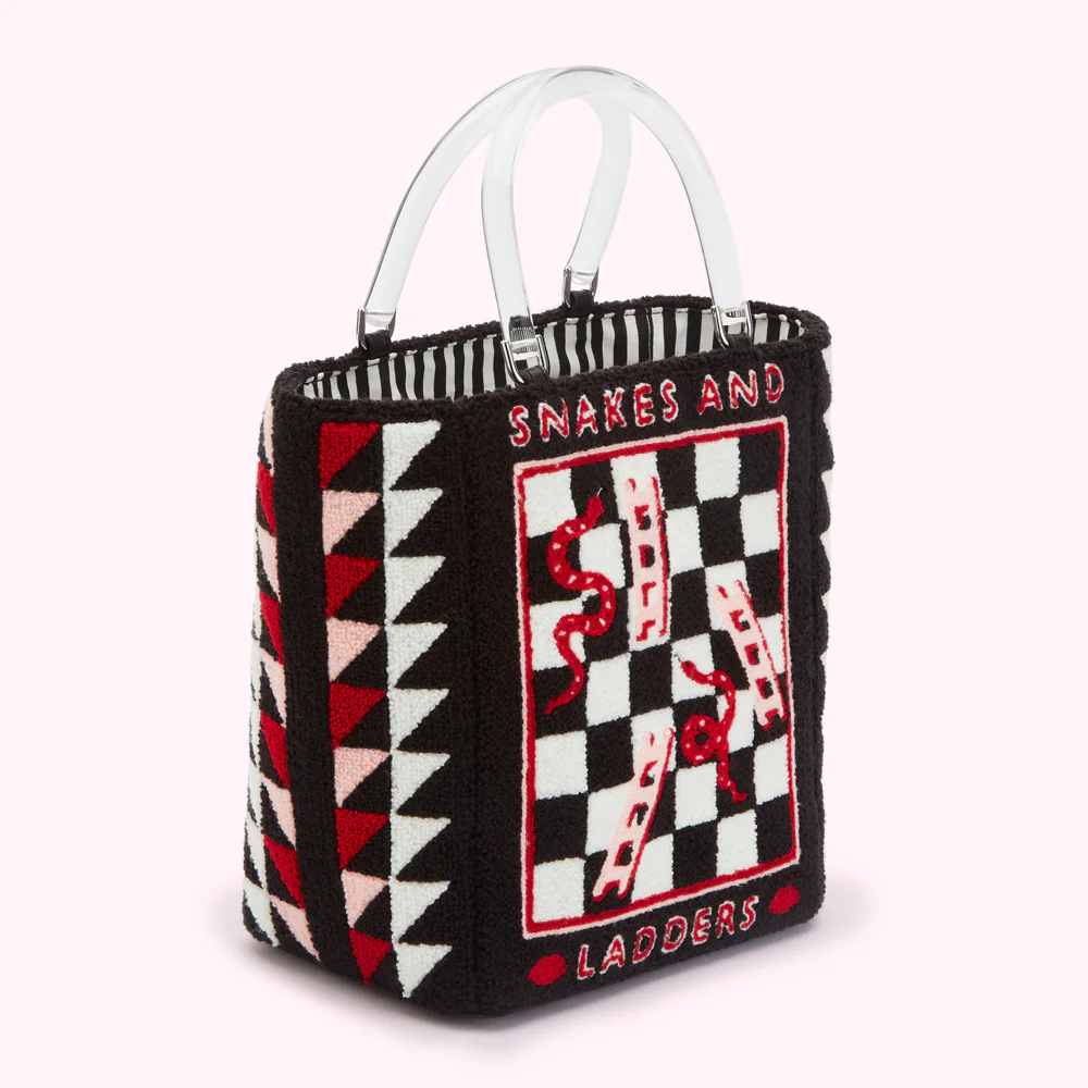 BLACK SNAKES AND LADDERS BIBI TOTE BAG - Image 2