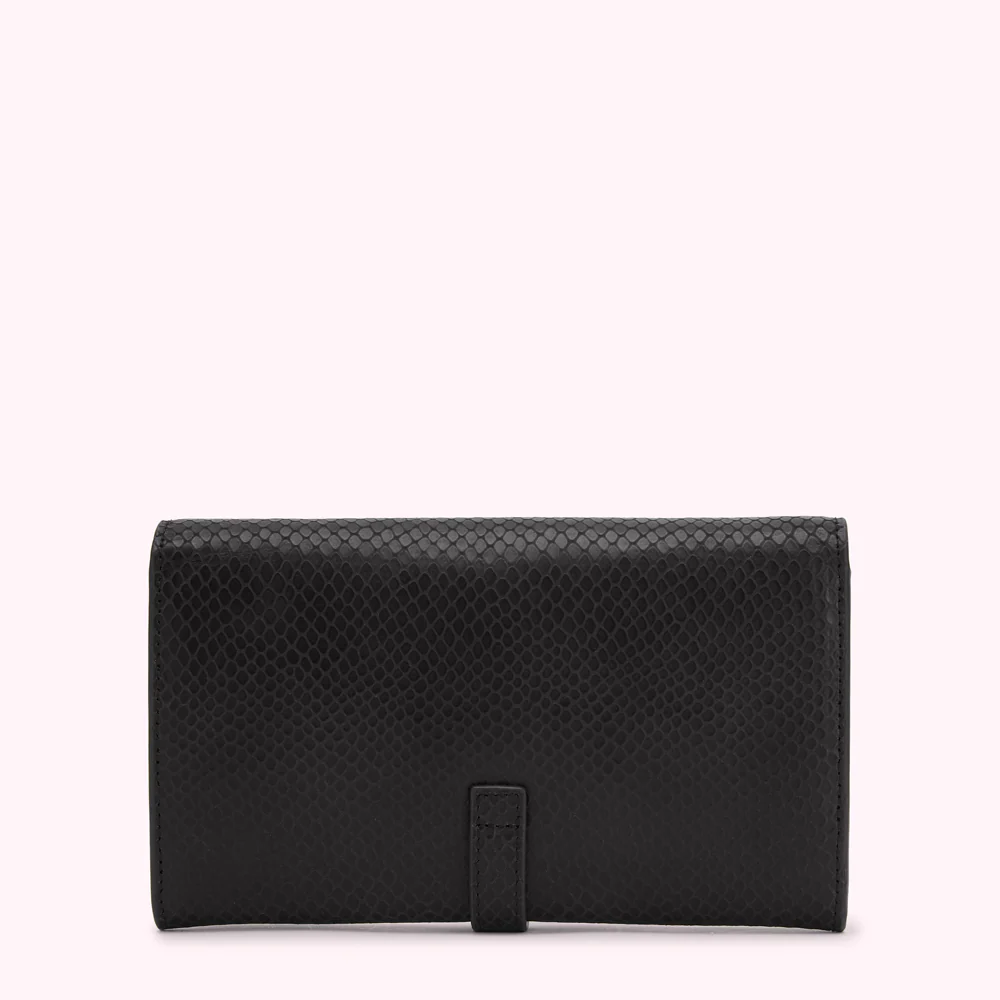BLACK SNAKE EMBOSSED LEATHER JUNIPER CHAIN WALLET - Image 2