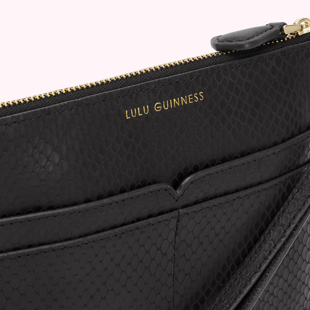 BLACK SNAKE EMBOSSED LEATHER AVA POCHETTE - Image 4
