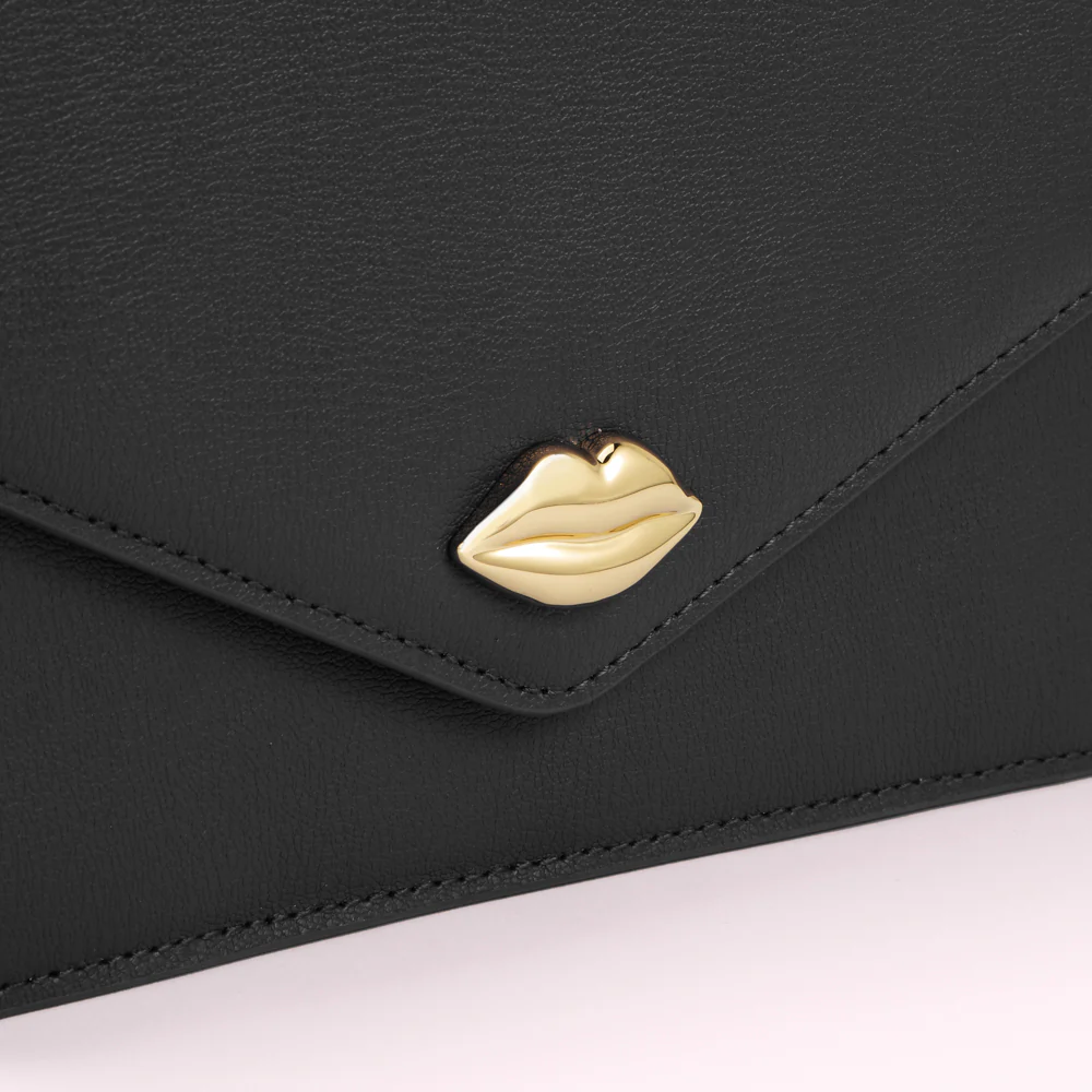 BLACK TEXTURED LEATHER RUDY CLUTCH BAG - Image 3
