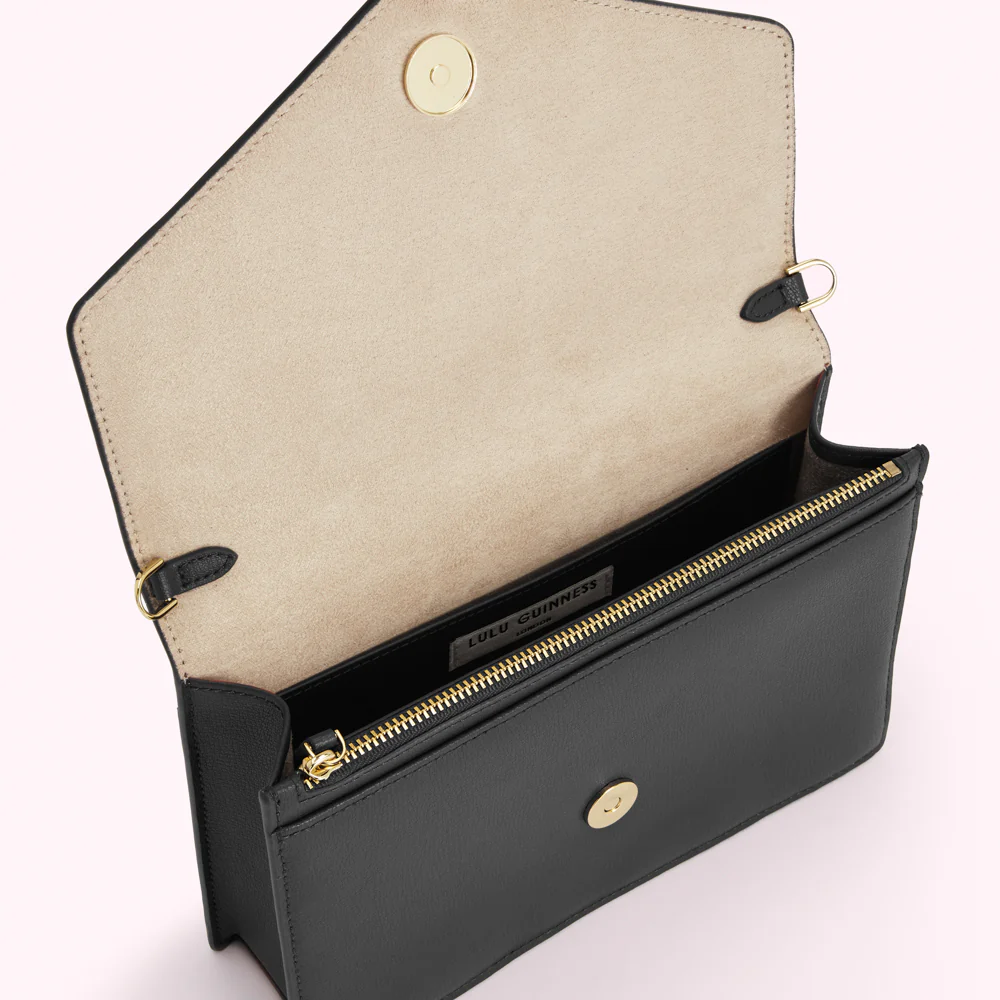 BLACK TEXTURED LEATHER RUDY CLUTCH BAG - Image 4