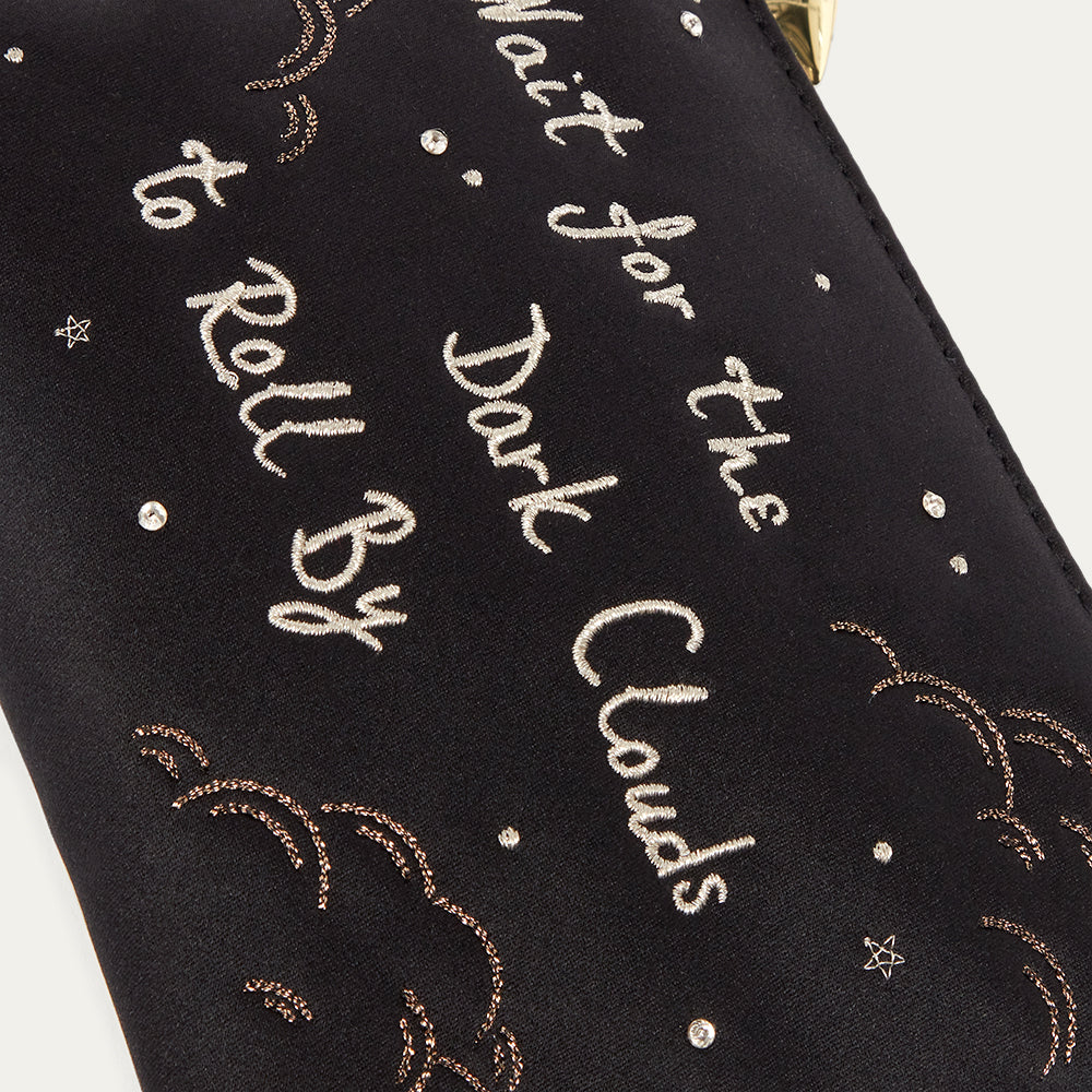 BLACK WAIT FOR THE DARK CLOUDS TO ROLL BY TOP ZIP POUCH - Image 4