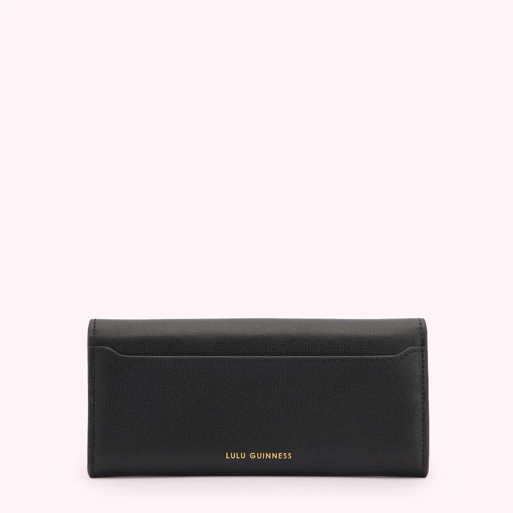 BLACK ENAMEL LIP CORA WALLET - Image 2