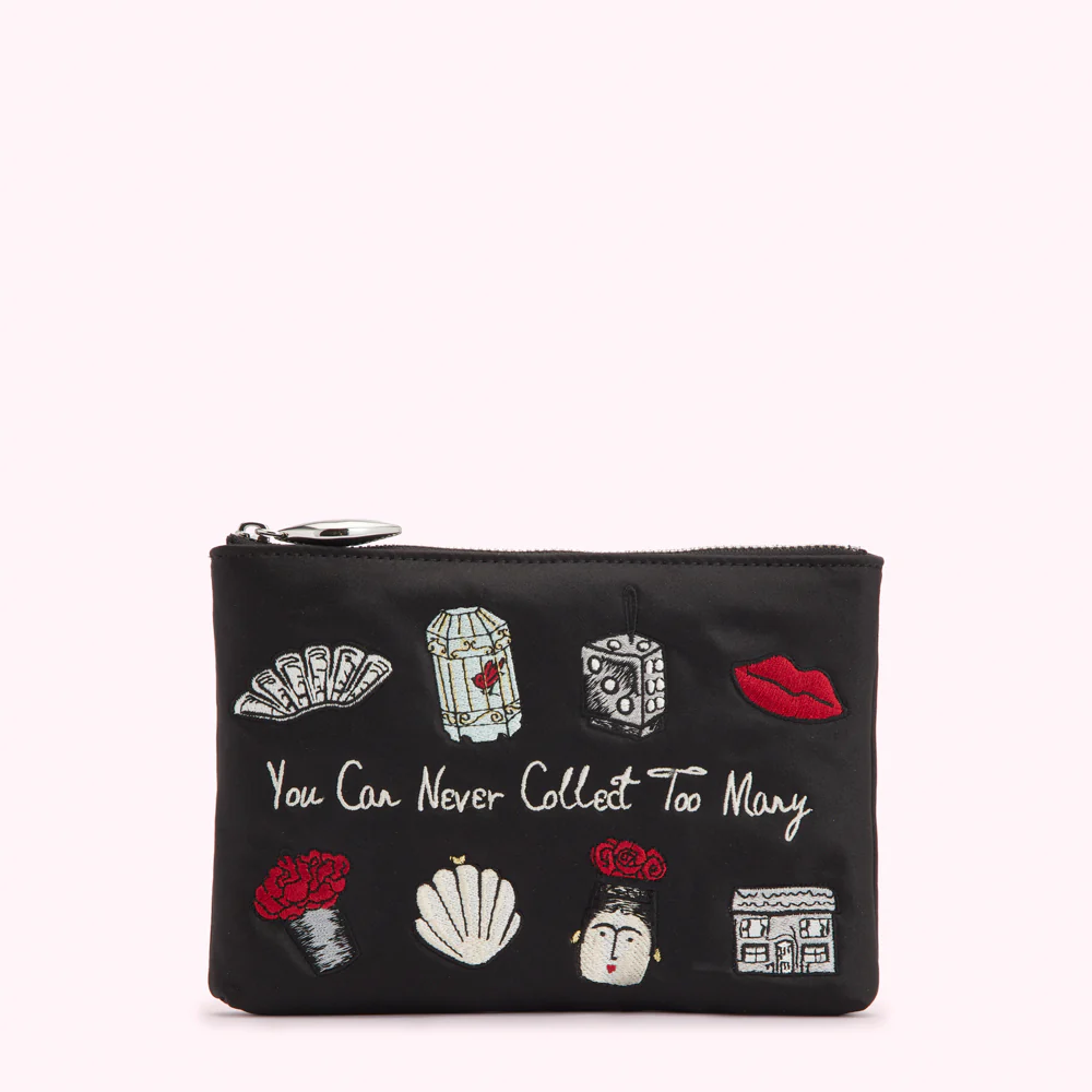 BLACK YOU CAN NEVER HAVE TOO MANY TOP ZIP POUCH