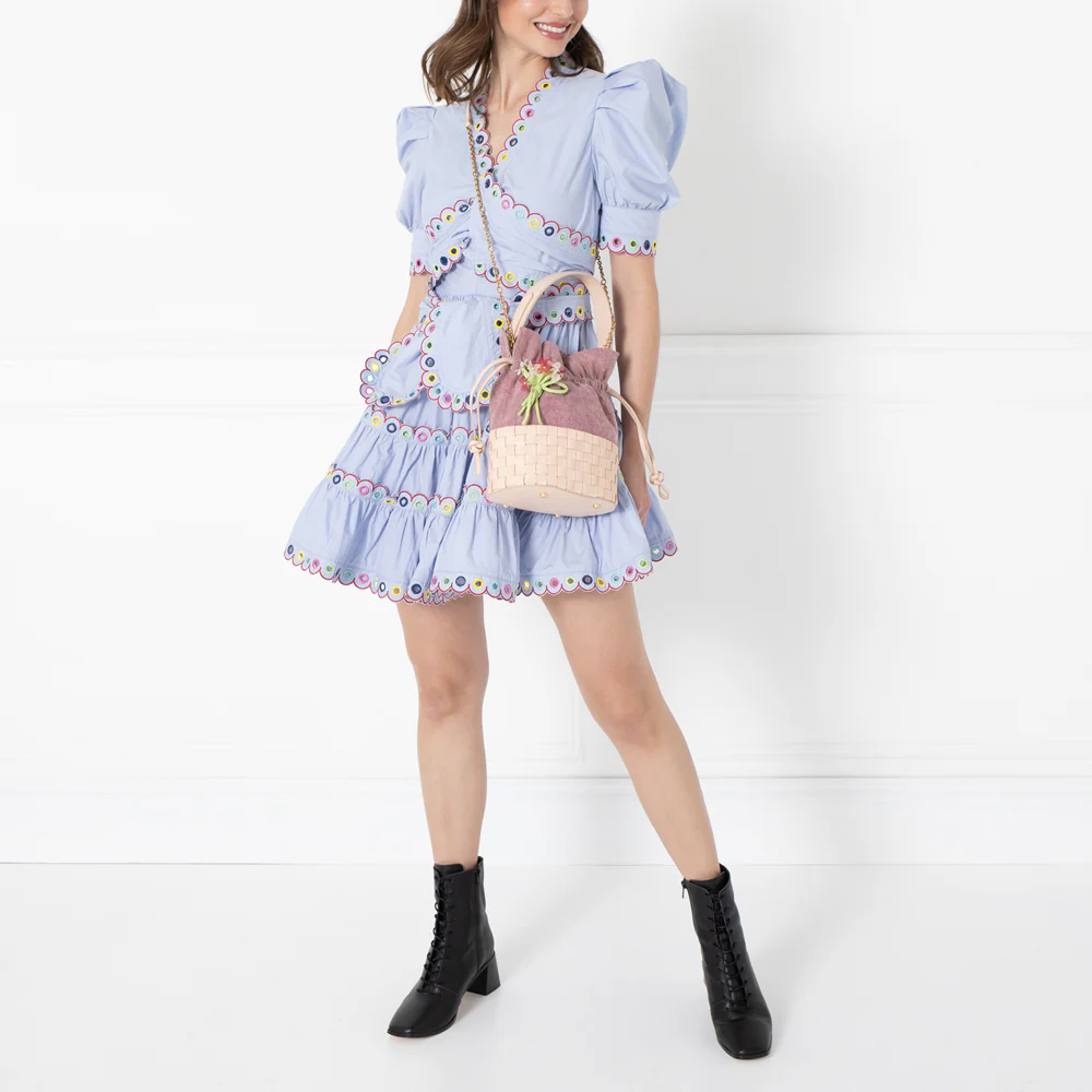 BLOSSOM FLOWER CANVAS ELOISE BASKET BAG - Image 8
