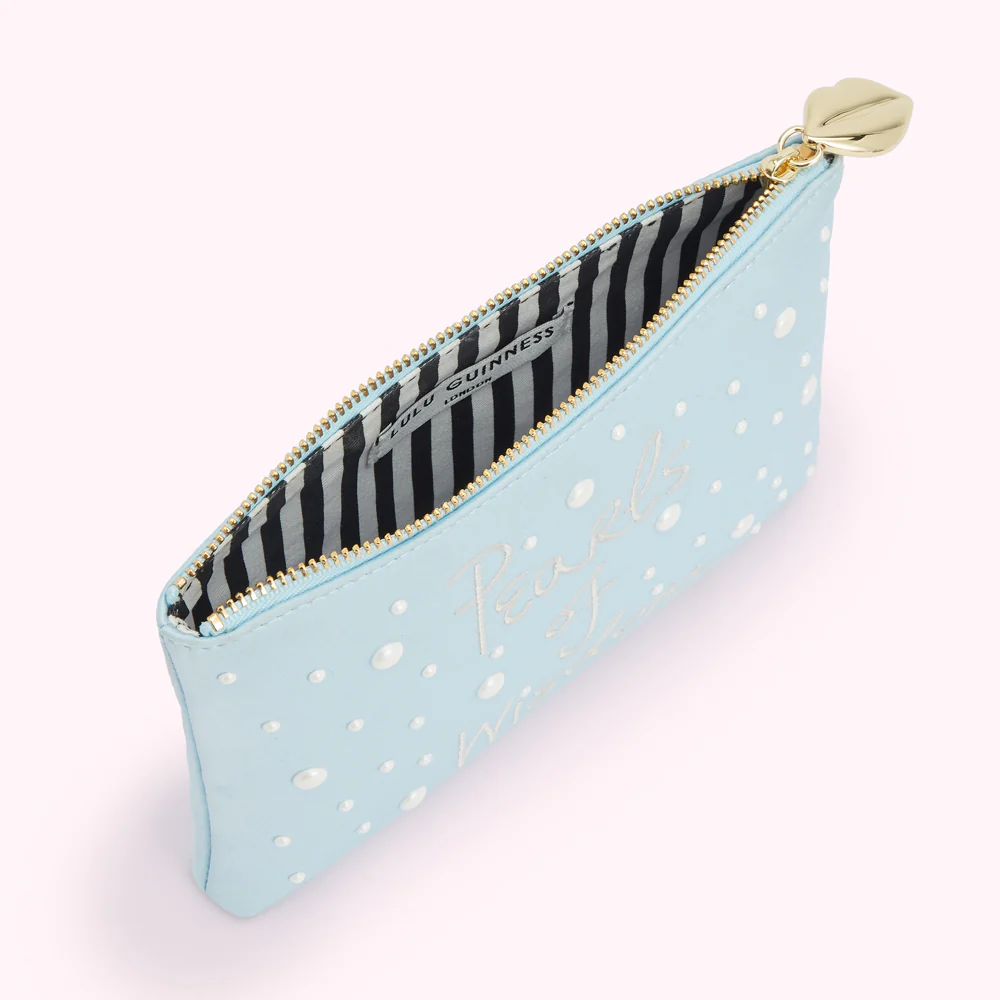 BLUE PEARLS OF WISDOM TOP ZIP POUCH - Image 3