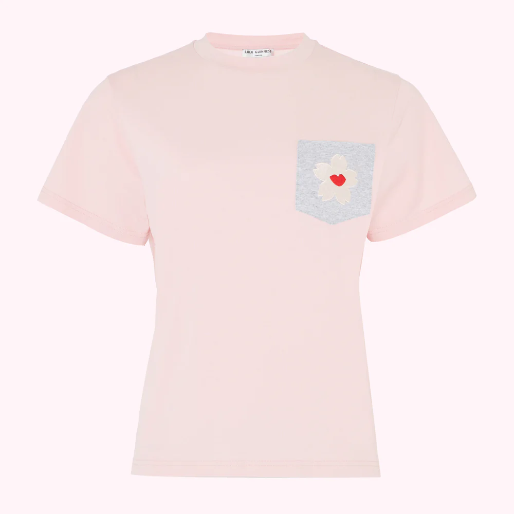 BLUSH BLOSSOM POCKET MACIE T-SHIRT