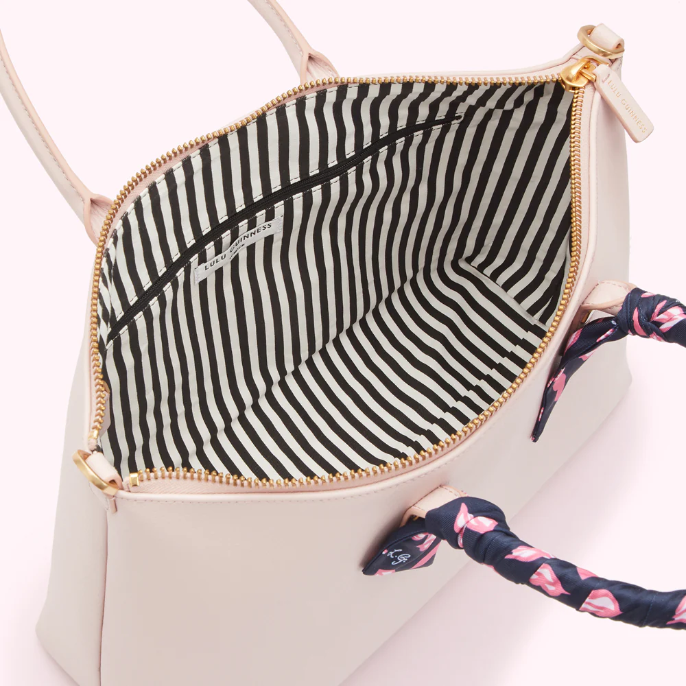 BLUSH LEATHER SCARF FRANCES TOTE BAG - Image 2