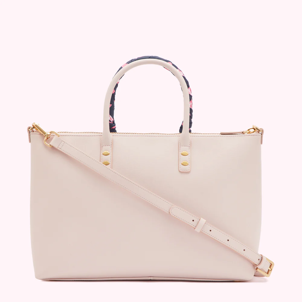 BLUSH LEATHER SCARF FRANCES TOTE BAG - Image 4