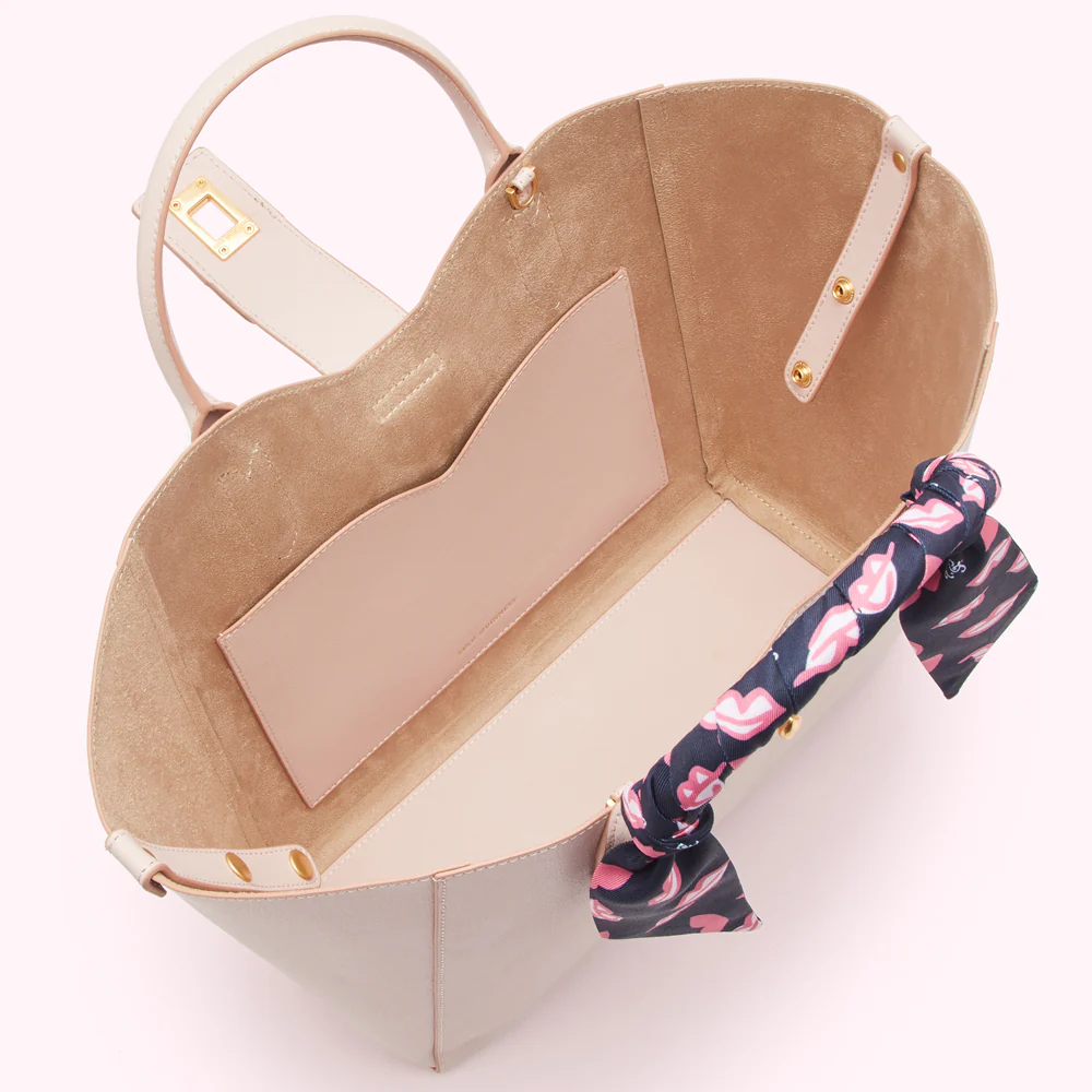 BLUSH LIP TURNLOCK SCARF LUELLA TOTE BAG - Image 2