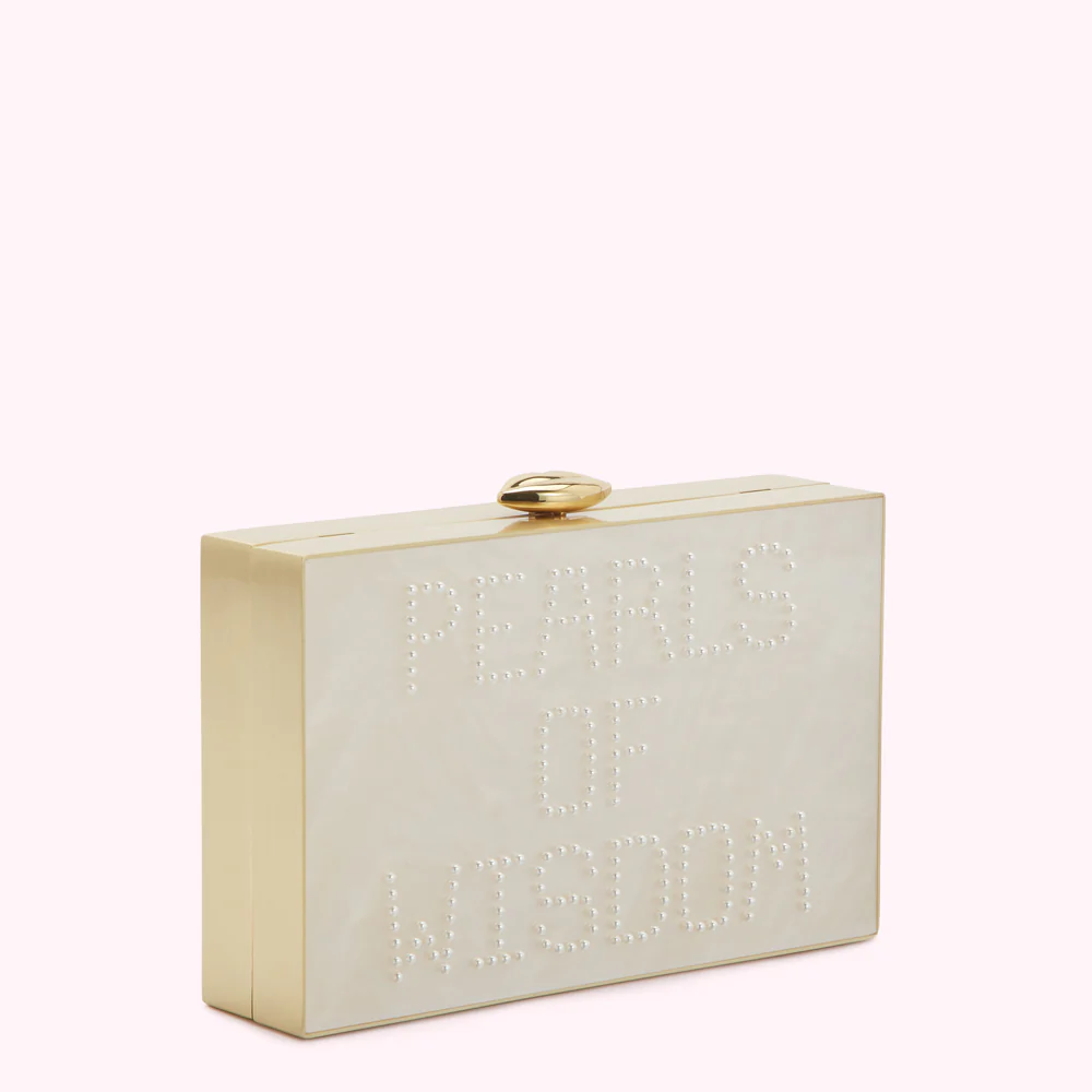 CHALK PEARLS OF WISDOM LIVVY CLUTCH BAG - Image 3