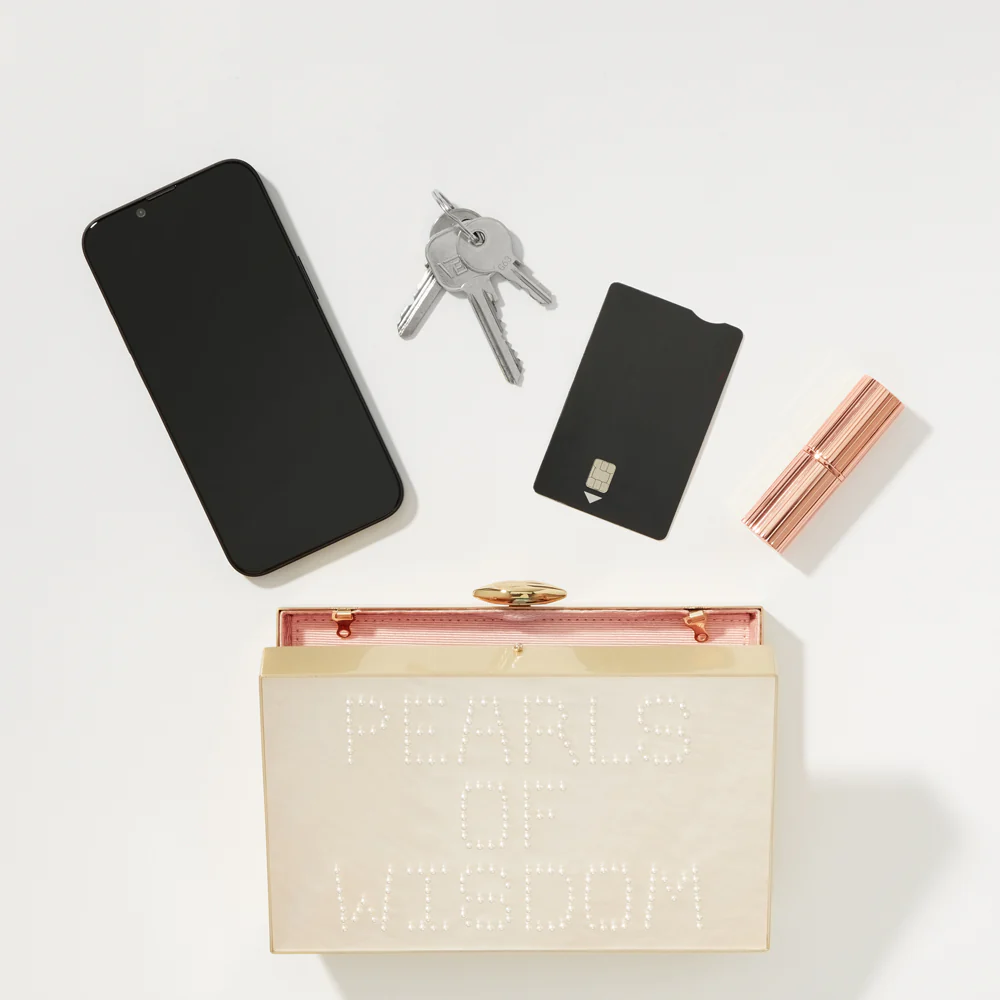 CHALK PEARLS OF WISDOM LIVVY CLUTCH BAG - Image 6