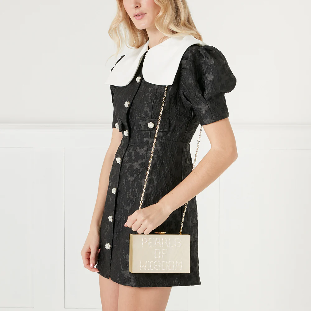 CHALK PEARLS OF WISDOM LIVVY CLUTCH BAG - Image 7
