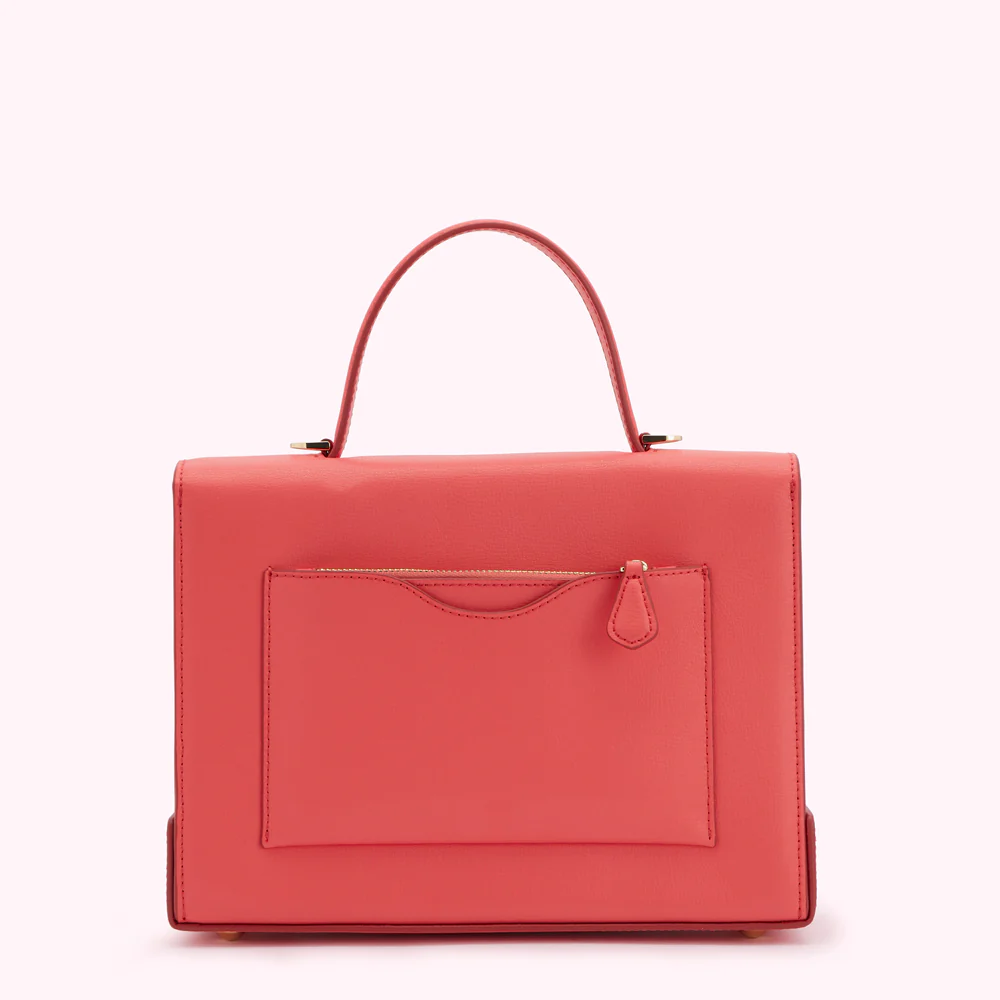CORAL LARGE LIP TURN LOCK QUEENIE HANDBAG - Image 2