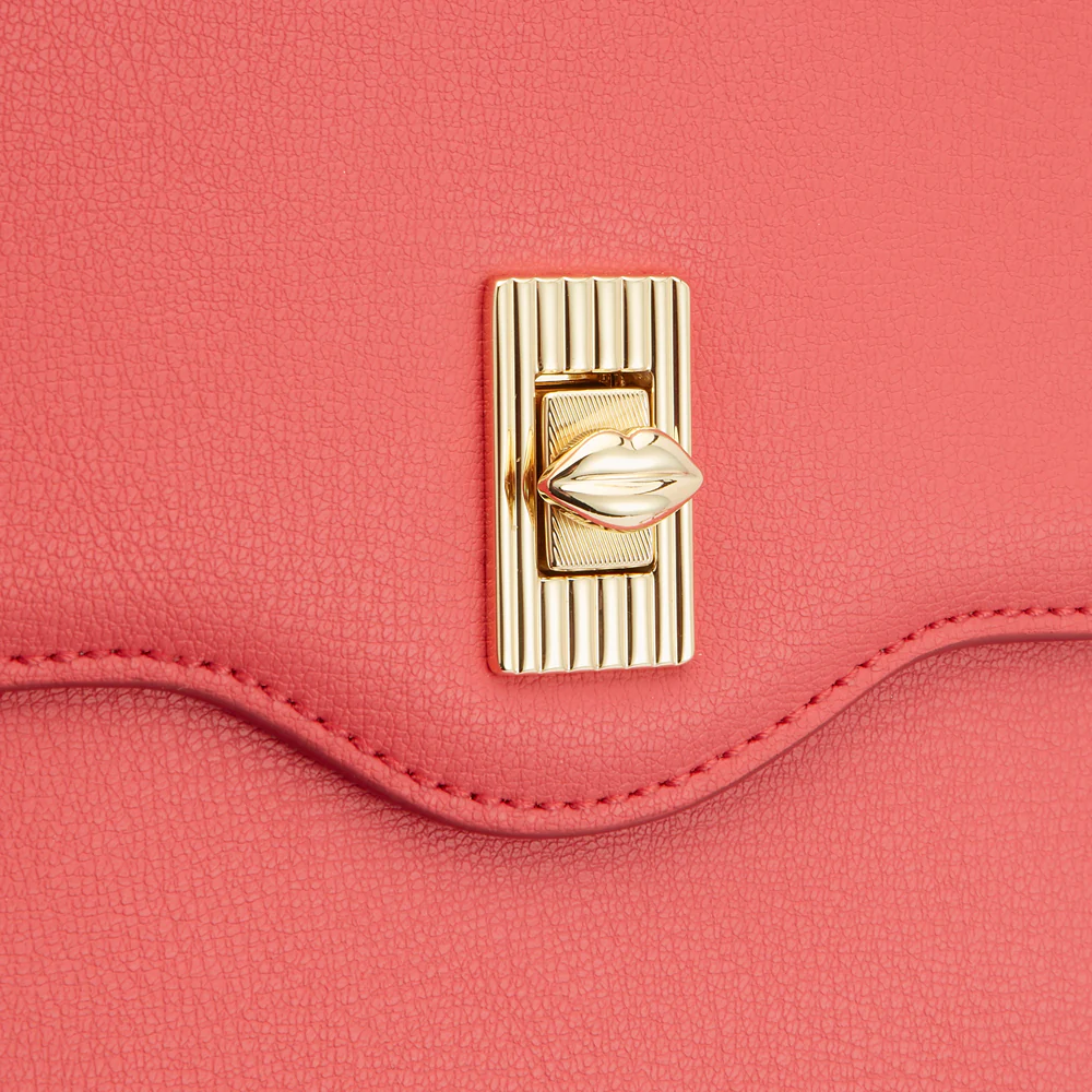 CORAL LARGE LIP TURN LOCK QUEENIE HANDBAG - Image 4